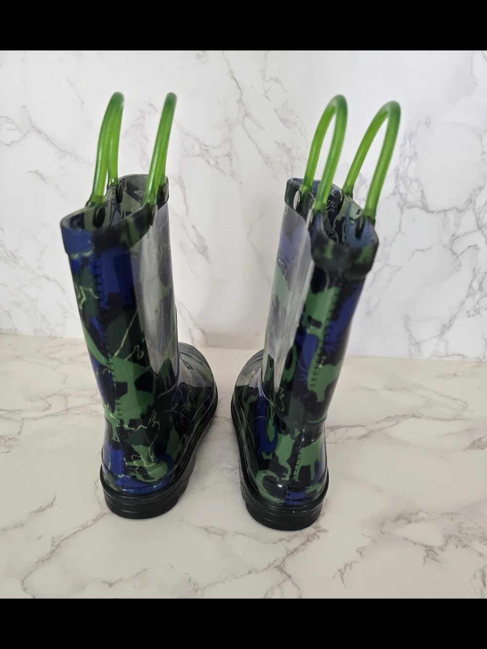 Members Mark Kids Light-Up Dinosaur Rain Boots with Pull Handles - Size 9/10